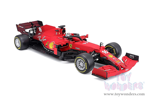 BBurago Ferrari Racing - Ferrari SF21 #16 Charles Leclerc Formula One F1 Car (2021) (1/18 scale diecast model car, Red) 18-16809LECL