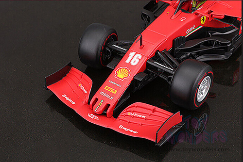 BBurago Ferrari Racing - Ferrari SF21 #16 Charles Leclerc Formula One F1 Car (2021) (1/18 scale diecast model car, Red) 18-16809LECL