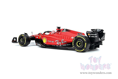 BBurago Ferrari Racing - Ferrari F1-75 #16 Charles Leclerc Formula One F1 Car (2022) "Formula Racing" (1/18 scale diecast model car, Red) 18-16811LECL