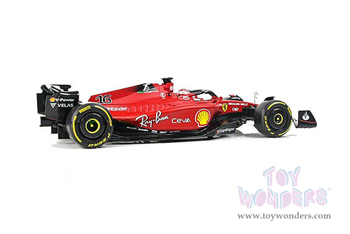 BBurago Ferrari Racing - Ferrari F1-75 #16 Charles Leclerc Formula One F1 Car (2022) "Formula Racing" (1/18 scale diecast model car, Red) 18-16811LECL