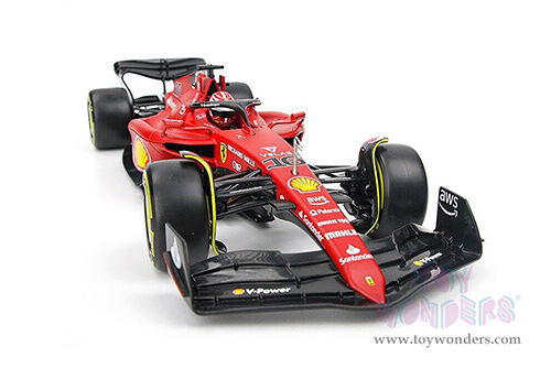 BBurago Ferrari Racing - Ferrari F1-75 #16 Charles Leclerc Formula One F1 Car (2022) "Formula Racing" (1/18 scale diecast model car, Red) 18-16811LECL