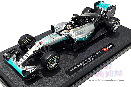 BBurago - Mercedes AMG F1 W12 E Performance #44 Lewis Hamilton Formula 1 (2016) (1/18 scale diecast model car, Silver/Turquoise) 18-18001HAMI