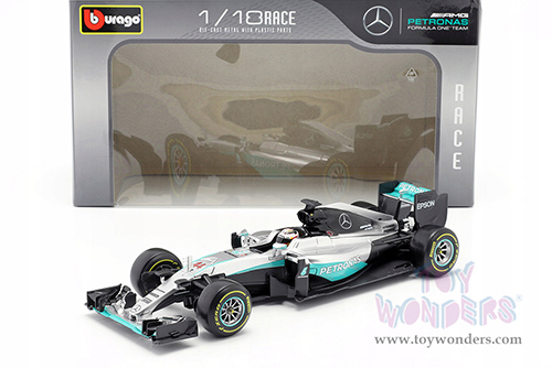 BBurago - Mercedes AMG F1 W12 E Performance #44 Lewis Hamilton Formula 1 (2016) (1/18 scale diecast model car, Silver/Turquoise) 18-18001HAMI