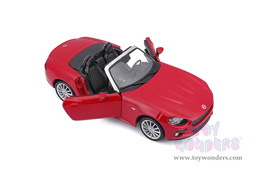 BBurago - Fiat 124 Spider (1/24 scale diecast model car, Red) 18-21083R