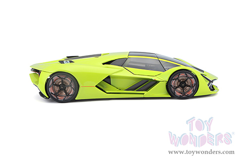 BBurago - Lamborghini Terzo Millennio (1/24 scale diecast model car, Lime Green/Black Top) 18-21094GN