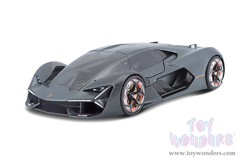 BBurago - Lamborghini Terzo Millennio Hardtop (1/24 scale diecast model car, Dark Gray/Black Top) 18-21094GY