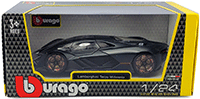 BBurago - Lamborghini Terzo Millennio Hardtop (1/24 scale diecast model car, Dark Gray/Black Top) 18-21094GY; 