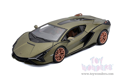 BBurago -  Lamborghini Sián FKP37 Hardtop (1/24 scale diecast model car, Matte Green) 18-21099GN