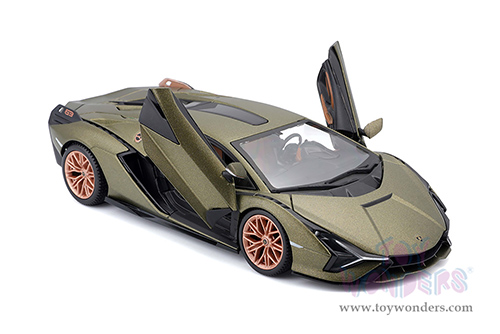 BBurago -  Lamborghini Sián FKP37 Hardtop (1/24 scale diecast model car, Matte Green) 18-21099GN