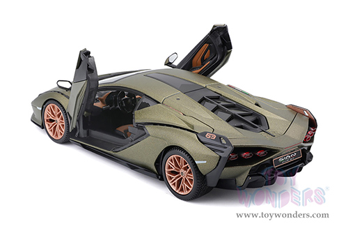 BBurago -  Lamborghini Sián FKP37 Hardtop (1/24 scale diecast model car, Matte Green) 18-21099GN