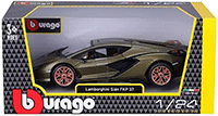 BBurago -  Lamborghini Sián FKP37 Hardtop (1/24 scale diecast model car, Matte Green) 18-21099GN; 