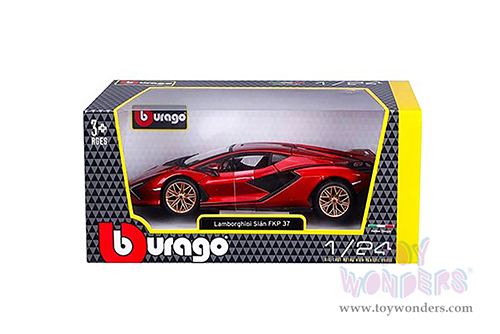 BBurago -  Lamborghini Sián FKP37 Hardtop (1/24 scale diecast model car, Red) 18-21099R