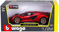 BBurago -  Lamborghini Sián FKP37 Hardtop (1/24 scale diecast model car, Red) 18-21099R; 