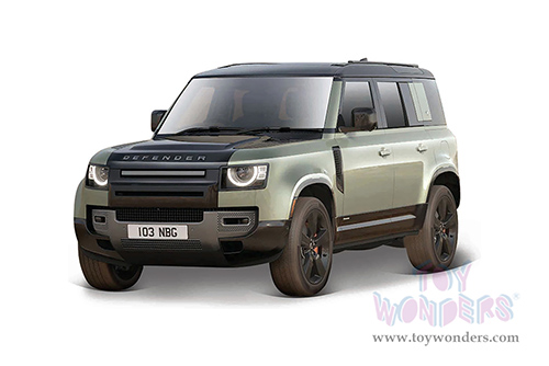 BBurago - Land Rover Defender 110 (2022, 1/24 scale diecast model car, Silver Green) 18-21101GN