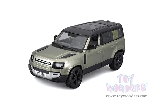 BBurago - Land Rover Defender 110 (2022, 1/24 scale diecast model car, Silver Green) 18-21101GN