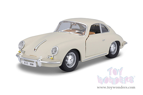 BBurago - Porsche 356B Coupé (1961, 1/24 scale diecast model car, Ivory) 18-22079IV