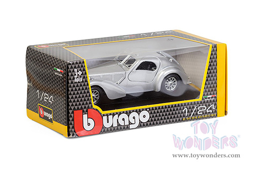 BBurago - Bugatti Atantic Hard Top (1/24 scale diecast model car, Silver) 18-22092SV