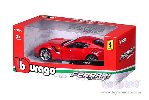 BBurago Ferrari Race & Play - Ferrari F12 TDF (1/24 scale diecast model car, Red) 18-26021R