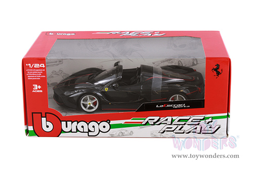 BBurago Ferrari Race & Play - Ferrari F70 Aperta (1/24 scale diecast model car, Black) 18-26022BK