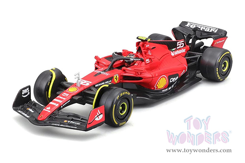 Bburago - Ferrari SF-23 #55 Carlos Sainz with Driver Formula One F1 World Championship (2023) (1/24 scale diecast model car, Red) 18-26808/55