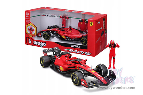 Bburago - Ferrari SF-23 #16 Charles Leclerc with Driver Figure (1/24 scale diecast model car, Red) 18-26809/16