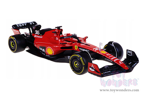 Bburago - Ferrari SF-23 #16 Charles Leclerc with Driver Figure (1/24 scale diecast model car, Red) 18-26809/16