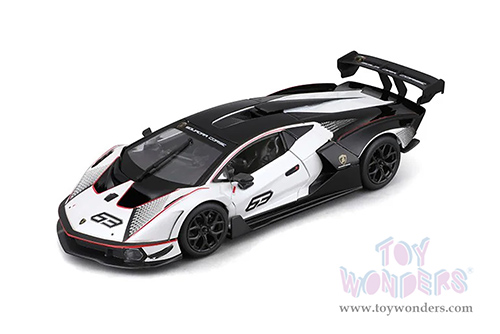 BBurago - Lamborghini Essenza SCV12 #63 (1/24 scale diecast model car, White/Black) 18-28023