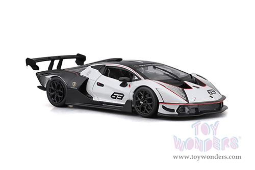BBurago - Lamborghini Essenza SCV12 #63 (1/24 scale diecast model car, White/Black) 18-28023