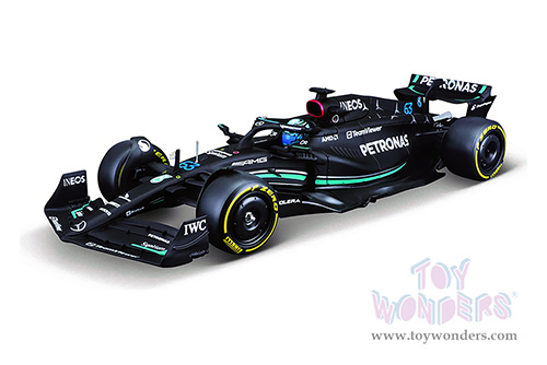 Bburago Formula Racing - Mercedes AMG Petronas F1 Team #63 George Russell with Driver Formula One F1 W14 E Performance (2023) (1/24 scale diecast model car, Black) 18-28028/63A