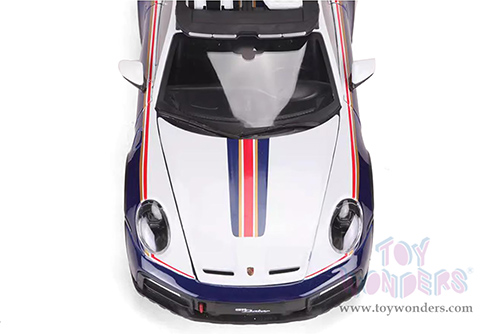 BBurago Race - Porsche 911 Dakar Race Car #953 "Roughroads Porsche" (1/24 scale diecast model car, White/Blue) 18-28029BU