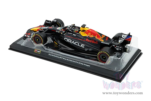 Bburago - Oracle Red Bull Racing RB19 #1 Max Verstappen with Driver Formula One F1 "Drivers' Champion" (2023) (1/24 scale diecast model car, Black) 18-28030/1A