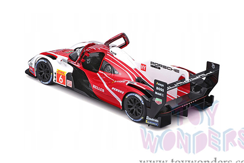 BBurago Race - Porsche 963 Race Car #6 Kevin Estre - Andre Lotterer - Laurens Vanthoor Penske Motorsport Winner FIA WEC 2024 (1/24 scale diecast model car, White/Red) 18-28042