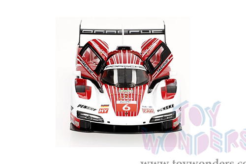 BBurago Race - Porsche 963 Race Car #6 Kevin Estre - Andre Lotterer - Laurens Vanthoor Penske Motorsport Winner FIA WEC 2024 (1/24 scale diecast model car, White/Red) 18-28042