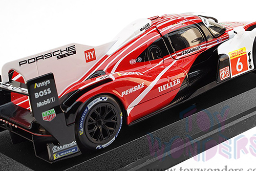 BBurago Race - Porsche 963 Race Car #6 Kevin Estre - Andre Lotterer - Laurens Vanthoor Penske Motorsport Winner FIA WEC 2024 (1/24 scale diecast model car, White/Red) 18-28042