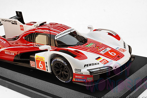 BBurago Race - Porsche 963 Race Car #6 Kevin Estre - Andre Lotterer - Laurens Vanthoor Penske Motorsport Winner FIA WEC 2024 (1/24 scale diecast model car, White/Red) 18-28042