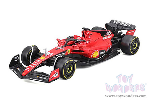 Bburago Formula Racing - Ferrari SF-23 #16 Charles Leclerc with Driver Formula One F1 Scuderia Ferrari (2023) (1/43 scale diecast model car, Red) 18-36835/16