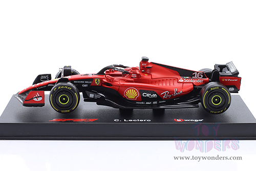 Bburago Formula Racing - Ferrari SF-23 #16 Charles Leclerc with Driver Formula One F1 Scuderia Ferrari (2023) (1/43 scale diecast model car, Red) 18-36835/16