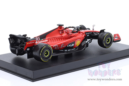 Bburago Formula Racing - Ferrari SF-23 #16 Charles Leclerc with Driver Formula One F1 Scuderia Ferrari (2023) (1/43 scale diecast model car, Red) 18-36835/16