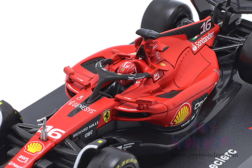 Bburago Formula Racing - Ferrari SF-23 #16 Charles Leclerc with Driver Formula One F1 Scuderia Ferrari (2023) (1/43 scale diecast model car, Red) 18-36835/16
