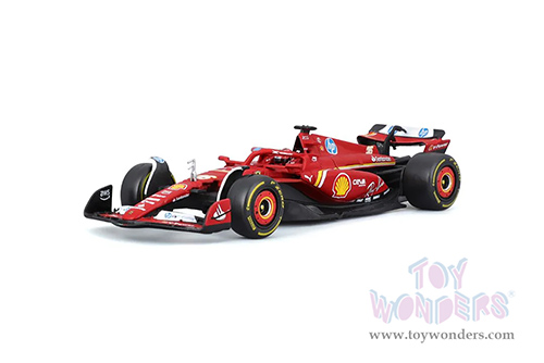 Bburago Formula Racing - Ferrari SF-24 #16 Charles Leclerc with Driver Formula One F1 Scuderia Ferrari (2024) (1/43 scale diecast model car, Red) 18-36843/16