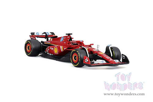 Bburago Formula Racing - Ferrari SF-24 #16 Charles Leclerc with Driver Formula One F1 Scuderia Ferrari (2024) (1/43 scale diecast model car, Red) 18-36843/16