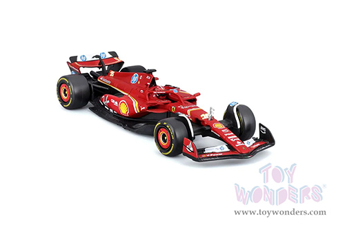 Bburago Formula Racing - Ferrari SF-24 #16 Charles Leclerc with Driver Formula One F1 Scuderia Ferrari (2024) (1/43 scale diecast model car, Red) 18-36843/16