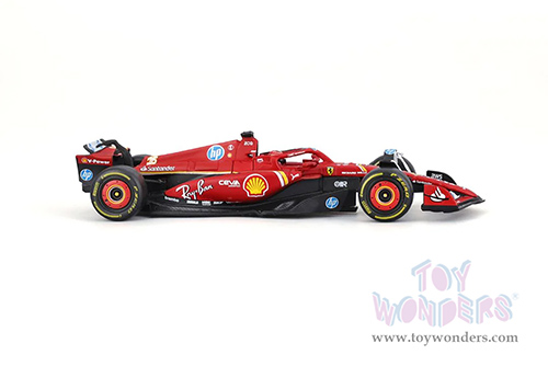 Bburago Formula Racing - Ferrari SF-24 #16 Charles Leclerc with Driver Formula One F1 Scuderia Ferrari (2024) (1/43 scale diecast model car, Red) 18-36843/16