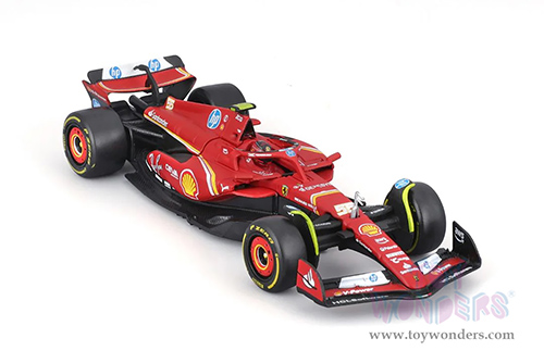 Bburago Formula Racing - Ferrari SF-24 #55 Carlos Sainz with Driver Formula One F1 Scuderia Ferrari (2024) (1/43 scale diecast model car, Red) 18-36843/55
