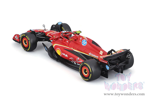 Bburago Formula Racing - Ferrari SF-24 #55 Carlos Sainz with Driver Formula One F1 Scuderia Ferrari (2024) (1/43 scale diecast model car, Red) 18-36843/55