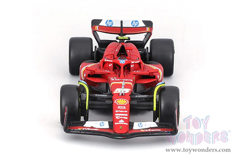Bburago Formula Racing - Ferrari SF-24 #55 Carlos Sainz with Driver Formula One F1 Scuderia Ferrari (2024) (1/43 scale diecast model car, Red) 18-36843/55