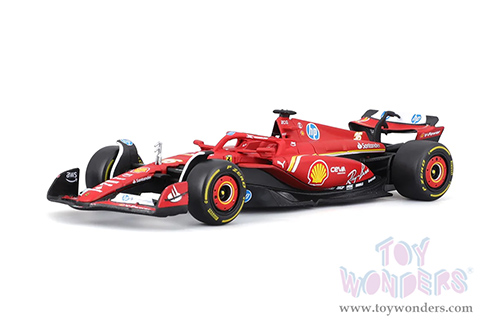 BBurago Ferrari Racing - Ferrari SF24 #16 Charles Leclerc Formula One F1 Car (2024) (1/43 scale diecast model car, Matte Red) 18-36844/16