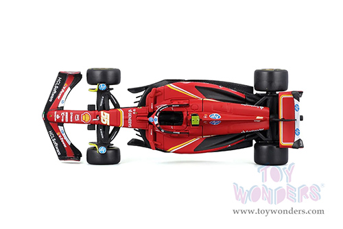 BBurago Ferrari Racing - Ferrari SF24 #55 Carlos Sainz Formula One F1 Car (2024) (1/43 scale diecast model car, Matte Red) 18-36844/55