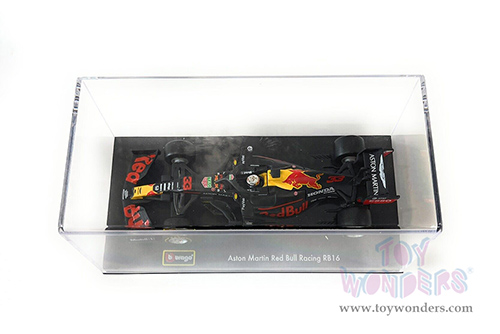 BBurago - Aston Martin Red Bull Racing RB16 #33 Max Verstappen Winner Formula One F1 Abu Dhabi GP (2020) with driver (1/43 scale diecast model car, Black) 18-38053VERS
