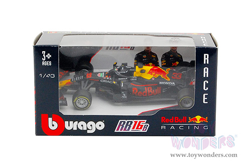 BBurago - Honda Red Bull Racing RB16 #33 Max Verstappen Formula One F1 (2021) (1/43 scale diecast model car, Black) 18-38055VERS